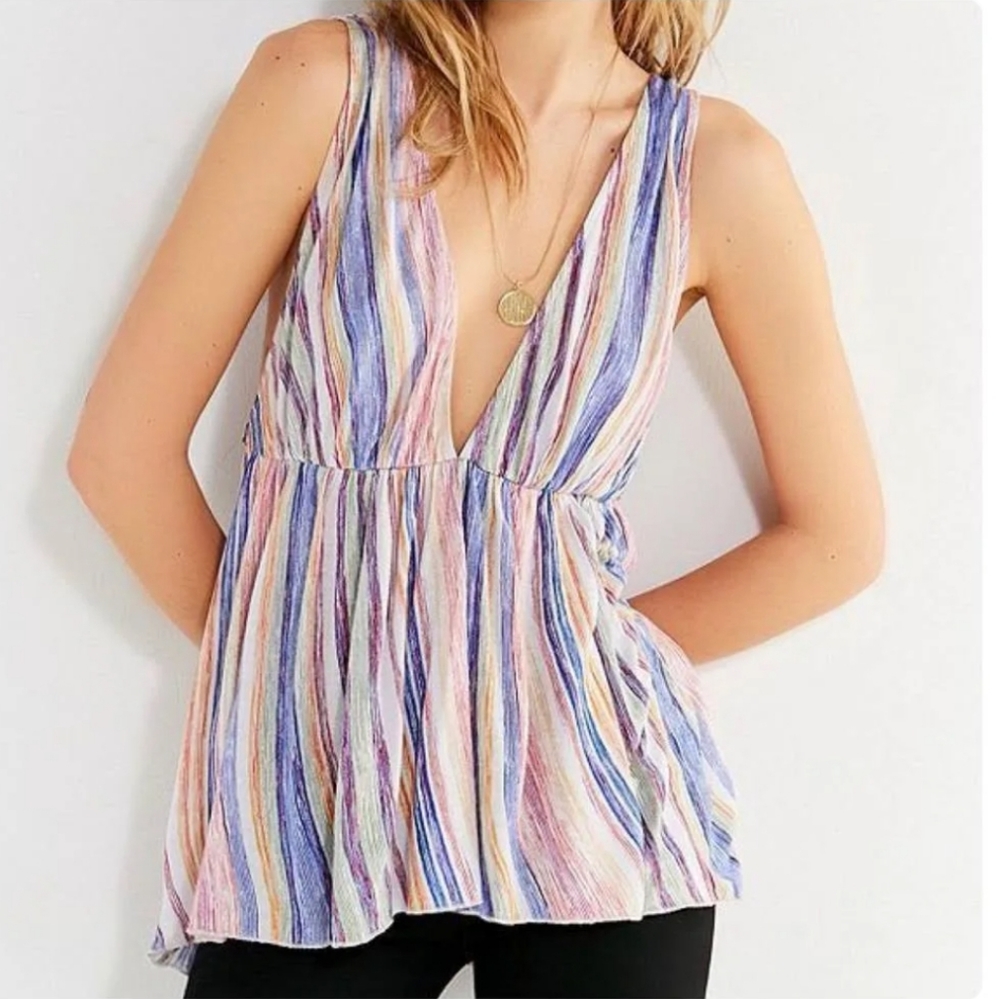 Urban Outfitters Isla Plunge Babydoll Tank Top S